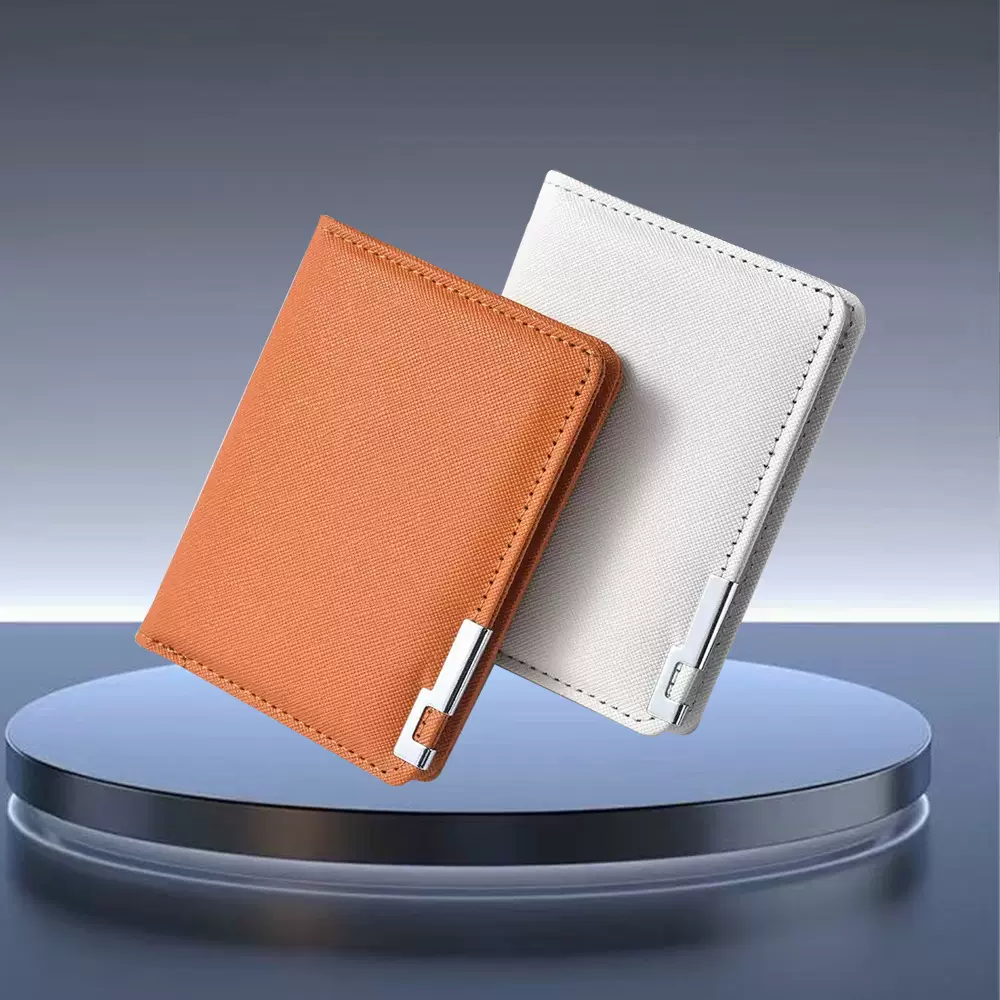 钱包男士短款皮夹铁边十字纹男式多卡位钱夹卡包 钱包男款高级感