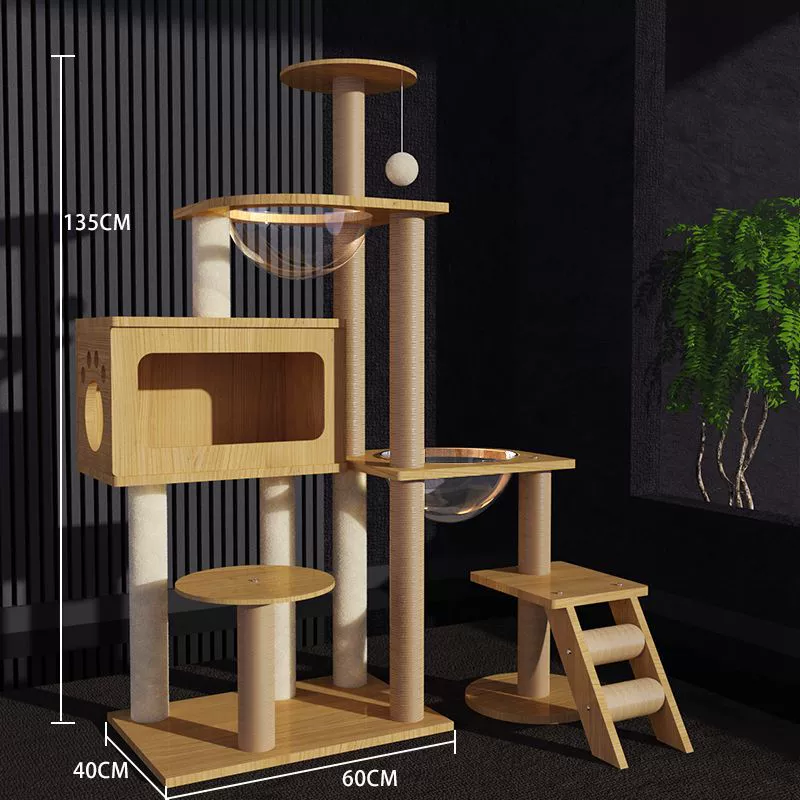 Cat climbing frame, universal four‑season multi‑level tower with hammock, condo and scratching posts