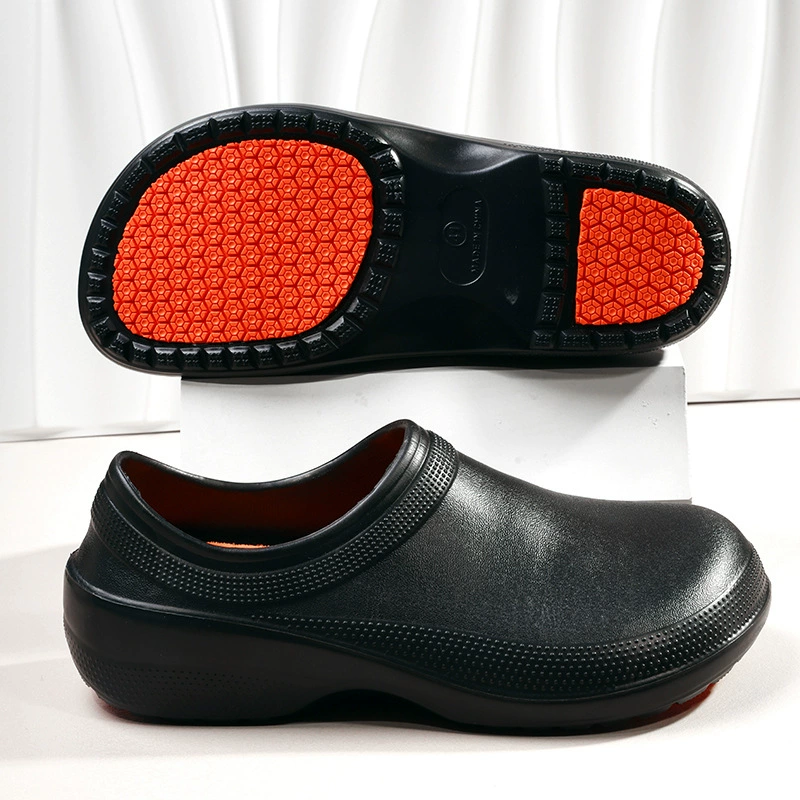 Мужские нескользящие водонепроницаемые сандалии на каблуке с неперфорированными крокодилами, повседневная универсальная рабочая обувь для шеф-повара, отеля, общественного питания, оптовая продажа