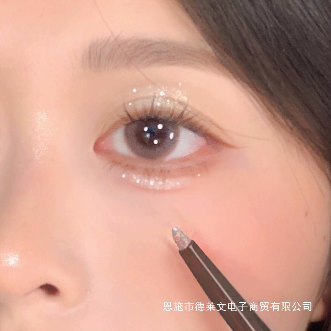 Палитра макияжа Love Mouse Champagne Fine Sparkle Diamond Eyeliner Pen, Silkworm Pen, Highlight Pen, естественно блестящие мелкие искры для студентов