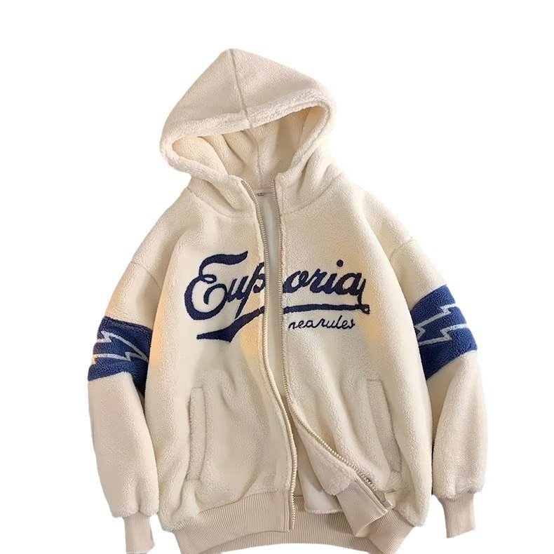 Invierno suelto bf viento perezoso japonés retro viento suave abrigo de lana de cordero hombres 2024 chaqueta de algodón ins marea