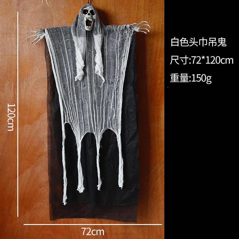 Halloween Horror Hanging Ghost Puerta Patio Puerta Colgar Decoración Esqueleto Ghost Festival Sala Secreta Grand Hanging Ghost Site Accessories Decoración image 7