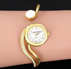 Fashionable bracelet, metal gold watch, watch strap, quartz dial, small dial