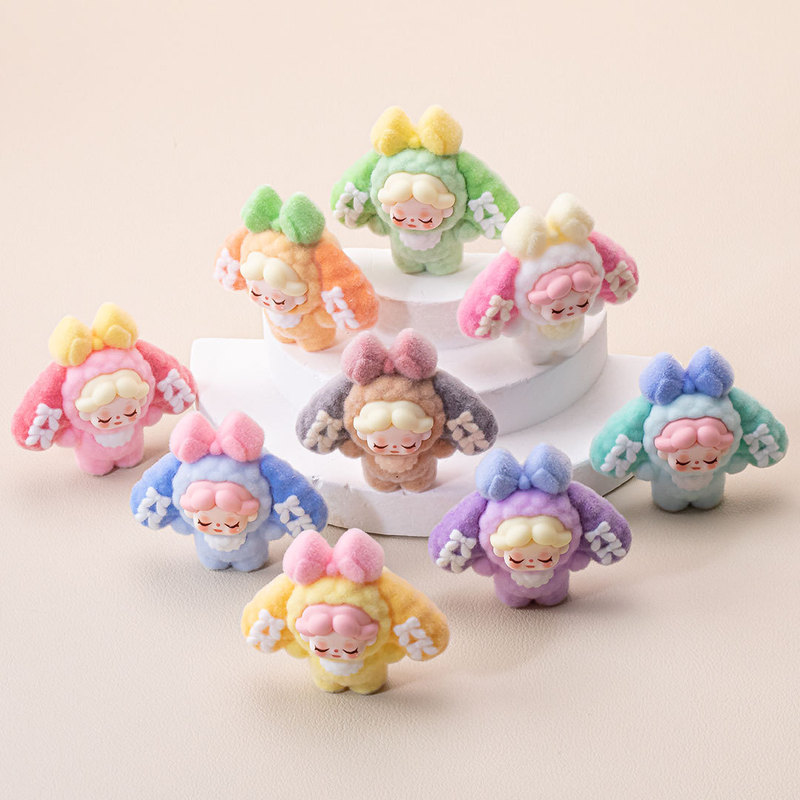 植毛垂耳蝶結びウェンディーdiyアクセサリーぬいぐるみ樹脂人形盲袋萌え粒キーホルダー装飾置物|undefined