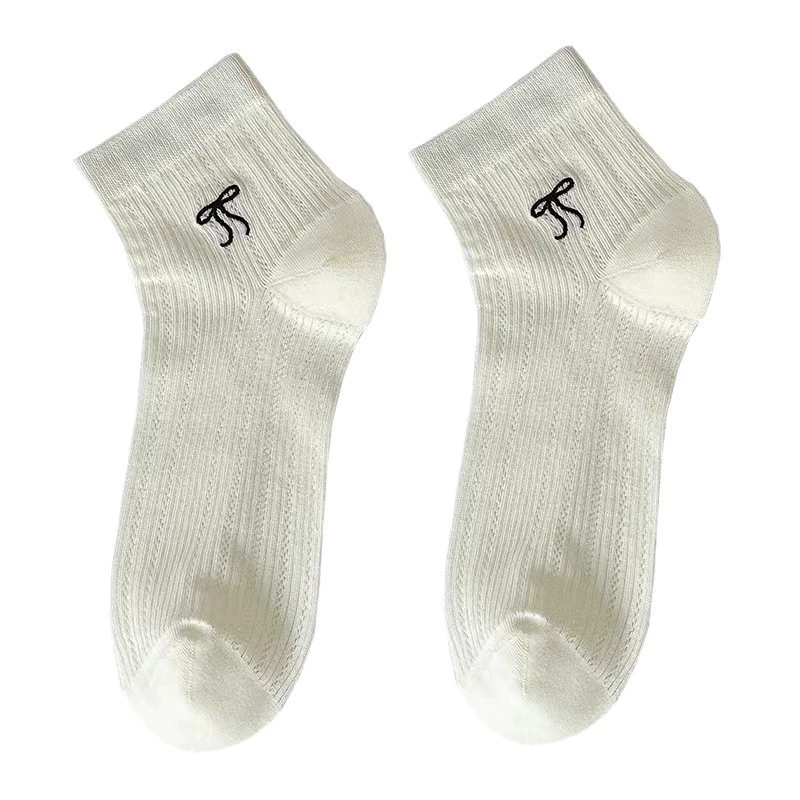 Summer thin cute brand socks with bow, internet celebrity