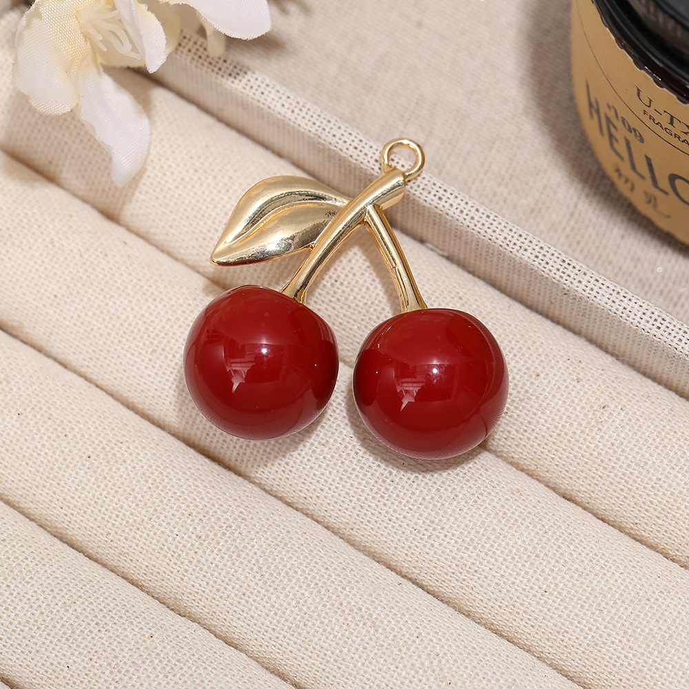 10 PCS/Package Resin Cherry Pendant display picture 7