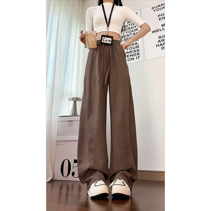 Old Qian Feng Linen Slanted Curved Blade Pants Men's Summer Style Loose Wide-Leg Straight Leg Casual Pants