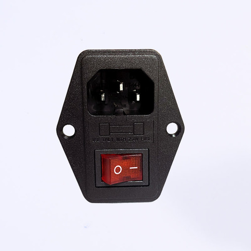 Botao C14 fuse socket with light switch, three-in-one AC power socket, three-copper foot locking male socket
