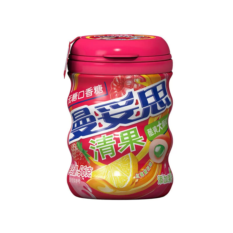 曼妥思 Chewy inflatable sugar crispy soft heart beads mint 37g*15 pieces of cola bubble gum mix and match flavor