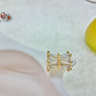 Accessory DIY Spacer Beads 2025 – Zərgərlik ara hissələri - 6-light-gold-white-diamonds