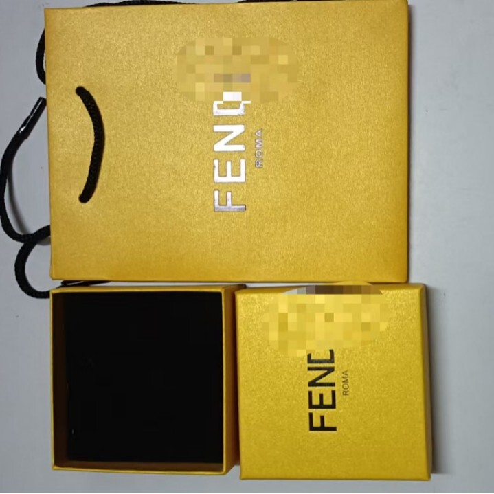 Quality One to One Fenjia/F Classic Yellow Carton Heaven and Earth Cover Necklace Earrings Jewelry Packaging Box Factory Direct Sale