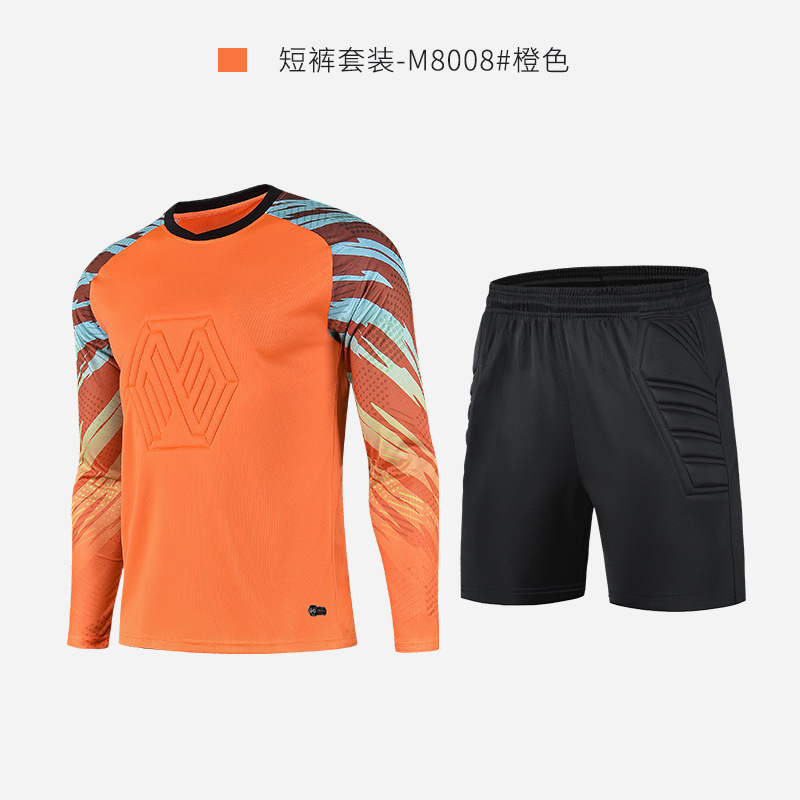 Portero de fútbol ropa traje de los hombres adultos puerta uniforme niños de manga larga pórtico ropa equipo de fútbol Número de impresión