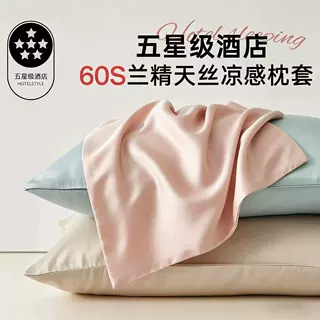 轻奢60S兰精天丝枕套单品 夏季冰丝枕头套48x74cm枕巾凉感内丹套