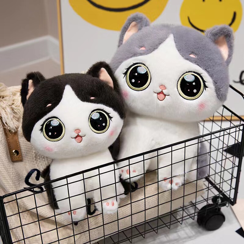 Duoduo Cat Doll White Meow Cute Plush Toy Simulation Cross-border Cat Doll Sleeping Doll Wholesale