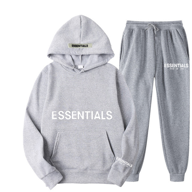 TEMOR DE DIOS doble línea Essentials Zambia moda marca pecho impreso LOGO pareja HOODIE sweater NIEBLA