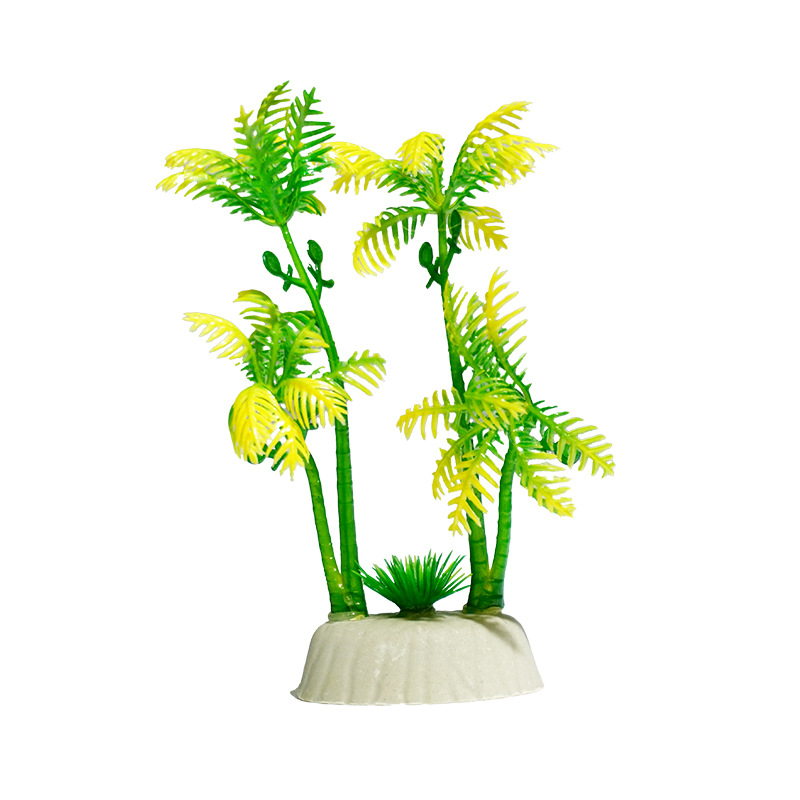 Simulación de pecera de cocotero pequeño, acuario, decoración de plantas acuáticas, decoración de paisajismo, juego de plato pequeño, árbol de coco