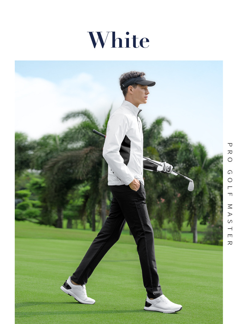 Áo khoác golf nam cổ đứng chống mưa, chống gió, tay dài — YF817-Áo khoác trắng [Chống nước và chống thấm nước/Chống gió và khóa nhiệt độ/Vòng găng tay sau] chi tiết 12
