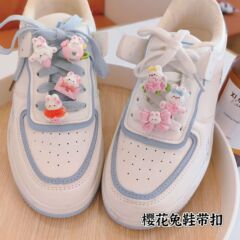 Spring new style Cherry Blossom Rabbit Girls 'Heart Children's Shoes Decorative Buckles Removable Shoelace Buckles Girls' Small White Shoes Accessories