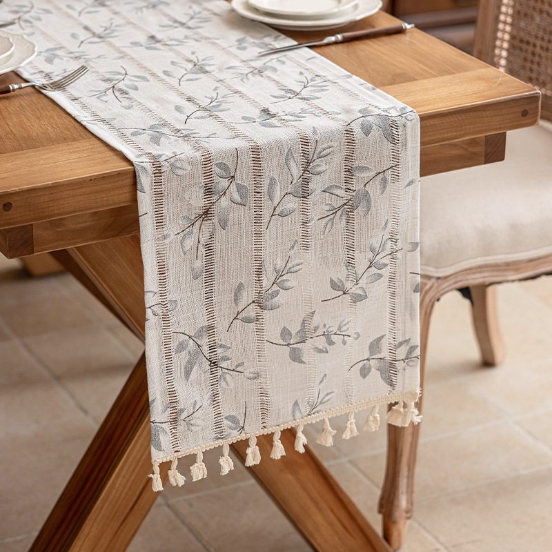 Hojas de olivo-gris (borla de borde recto)