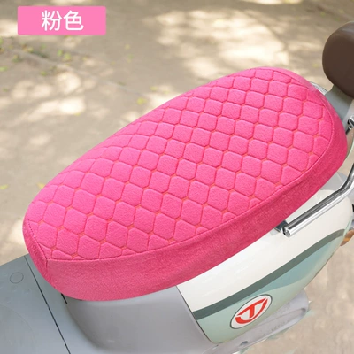 Electric car cushion, Winter Electric Vehicle Fleece-Lined Thickened - pink-small-suitable-for-flat-surface-length-50-55cm