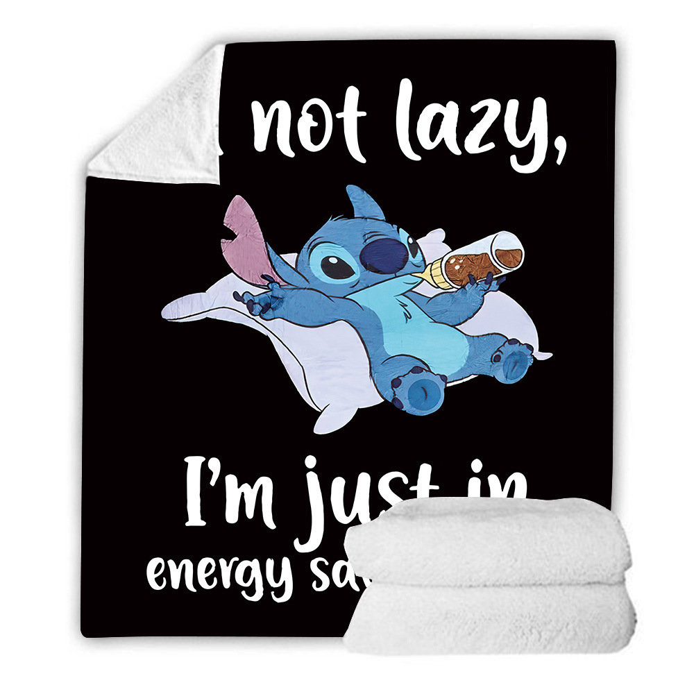 Flange serie Stitch impresión digital alfombra de peluche hogar oficina siesta alfombra de flange invierno otoño