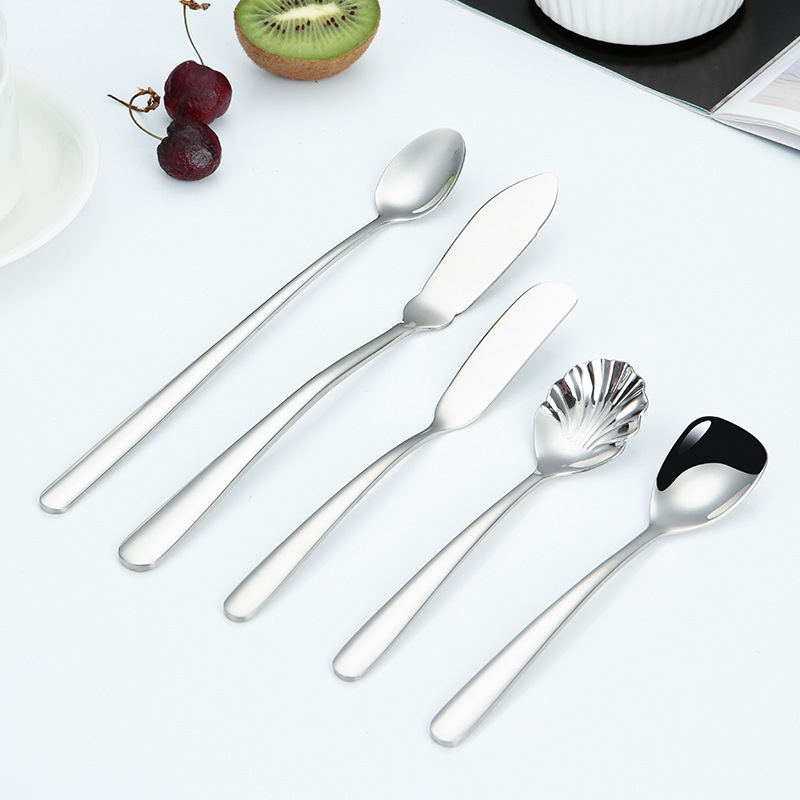 Elegant Thickened 304 Stainless Steel Cutlery Set for Hotels, Western Steak Knives and Forks, Cross-Border Spoons, Dessert Spoons, Hotel-Specific