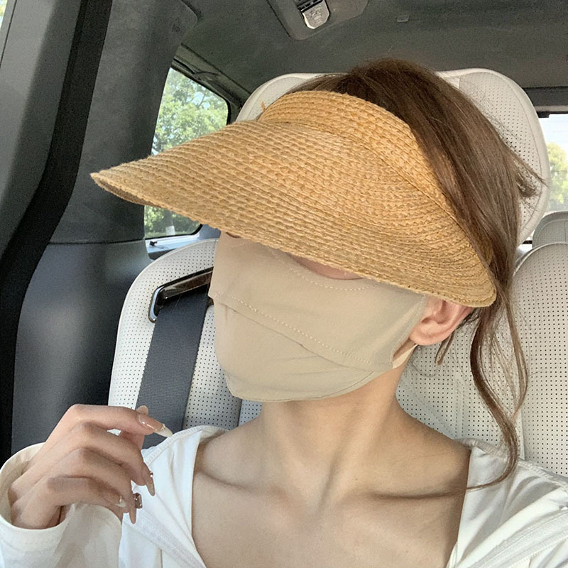 Máscara de protección solar de nailon completo, nueva máscara de color sólido de verano, cara de seda de hielo de alto valor, máscara de viento de conducción de estilo Gini