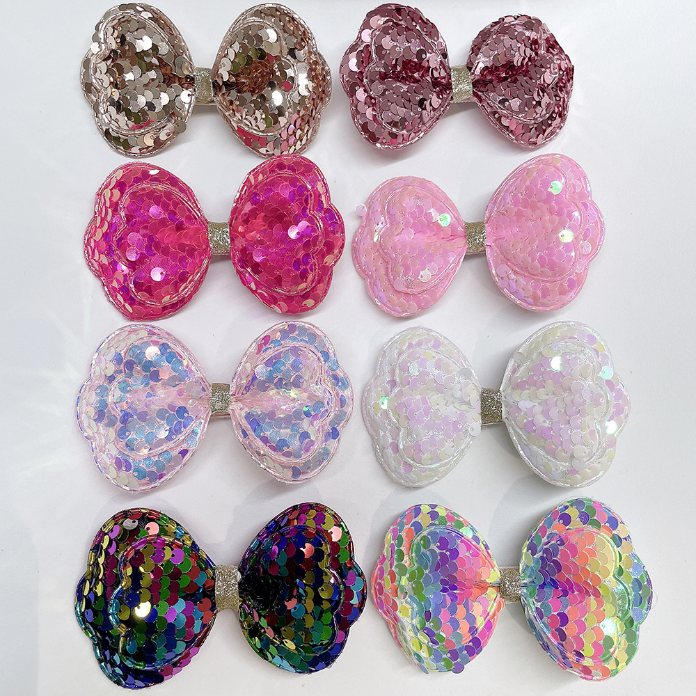 Bow Knot Pattern Princess Bow Knot Sequin Hair Clip