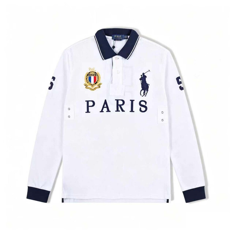 Autumn and Winter Men's Cross-Border Polo Shirt with Embroidered Collar, Large Size Casual City Style Long-Sleeve T-Shirt