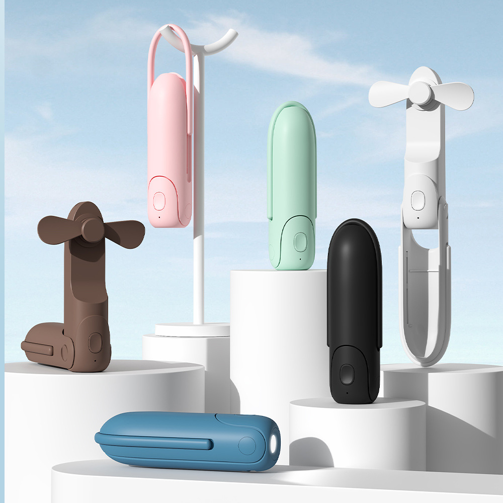 Central China Digital Handheld Small Fan Power Bank Foldable Mini Silent Electric Fan Charging USB Small Fan Lantern