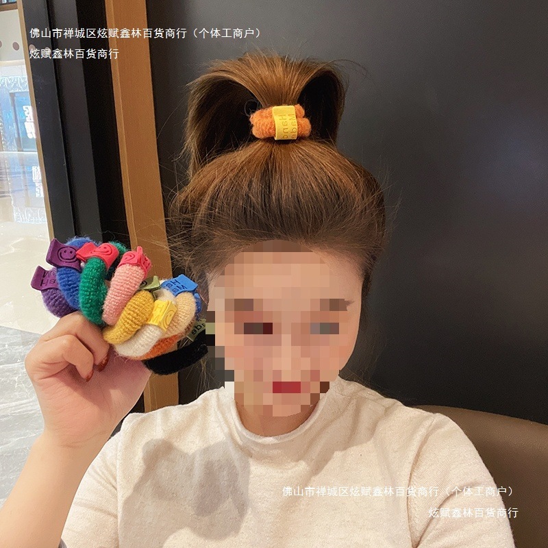 子供用ポニーテールヘアバンド、太いヘアロープ、韓国の高弾性ゴムバンド、ヘアゴムバンド、カラフルなレザーケース、女性用ヘアロープ|undefined