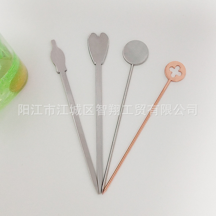 Palillos creativos de acero inoxidable 304 para frutas, palillos para cócteles, tenedores para frutas, accesorios para vino, agujas decorativas, agujas para aceitunas, agujas para cócteles
