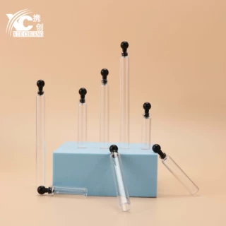 现货迷你香水试管瓶1ml2ml3ml黑色圆头塞 5ml小玻璃精华液瓶