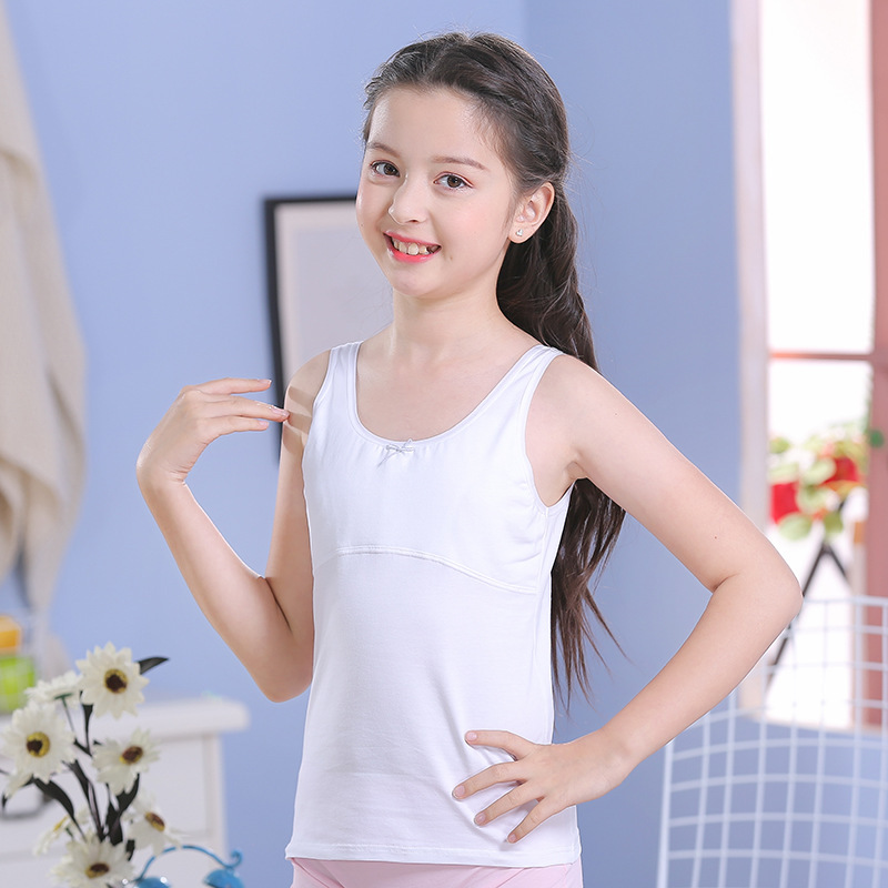 Girls' Development Vest for Primary School Students Girls' Inner Wear Pure Cotton Children's Underwear Thin Cotton Anti-bump Lightweight