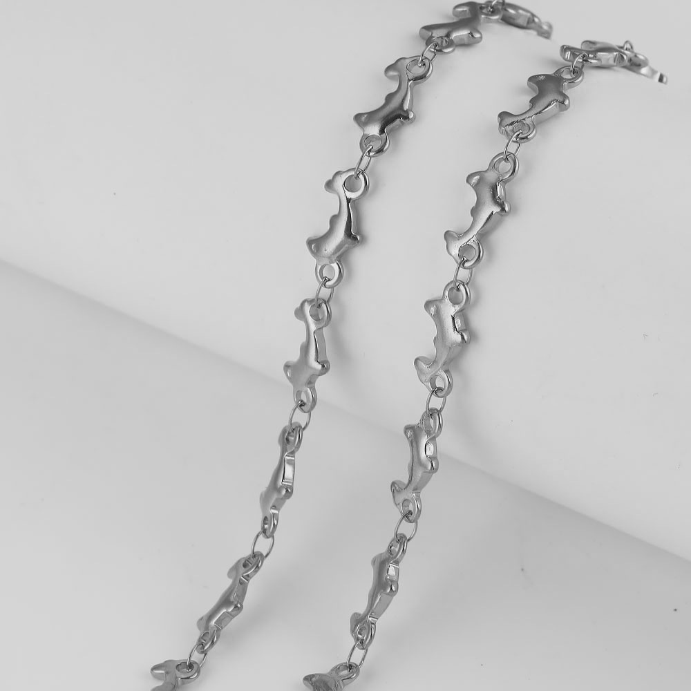 Cadena de vacío de acero inoxidable Golden Peach corazón cruz marco cadena estrella de cinco puntas cadena hecha a mano DIY collar accesorios de la joyería