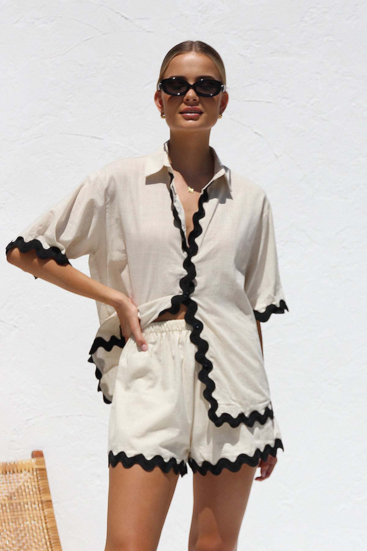 364g Weight Short Sleeve Sleeve Length Spandex, Polyester Fabric Type Shorts Co-ord Set Sets Type 2 Pieces Set Quantity Daily Occasion Turndown Neckline Regular Fit Fit Type Solid Color Pattern Summer, Spring Season Women's Gender Button Design Casual, Simple Style Style Daily Women's Casual Simple Style Solid Color Spandex Polyester Button Shorts Co-ord Set Shorts Sets 12