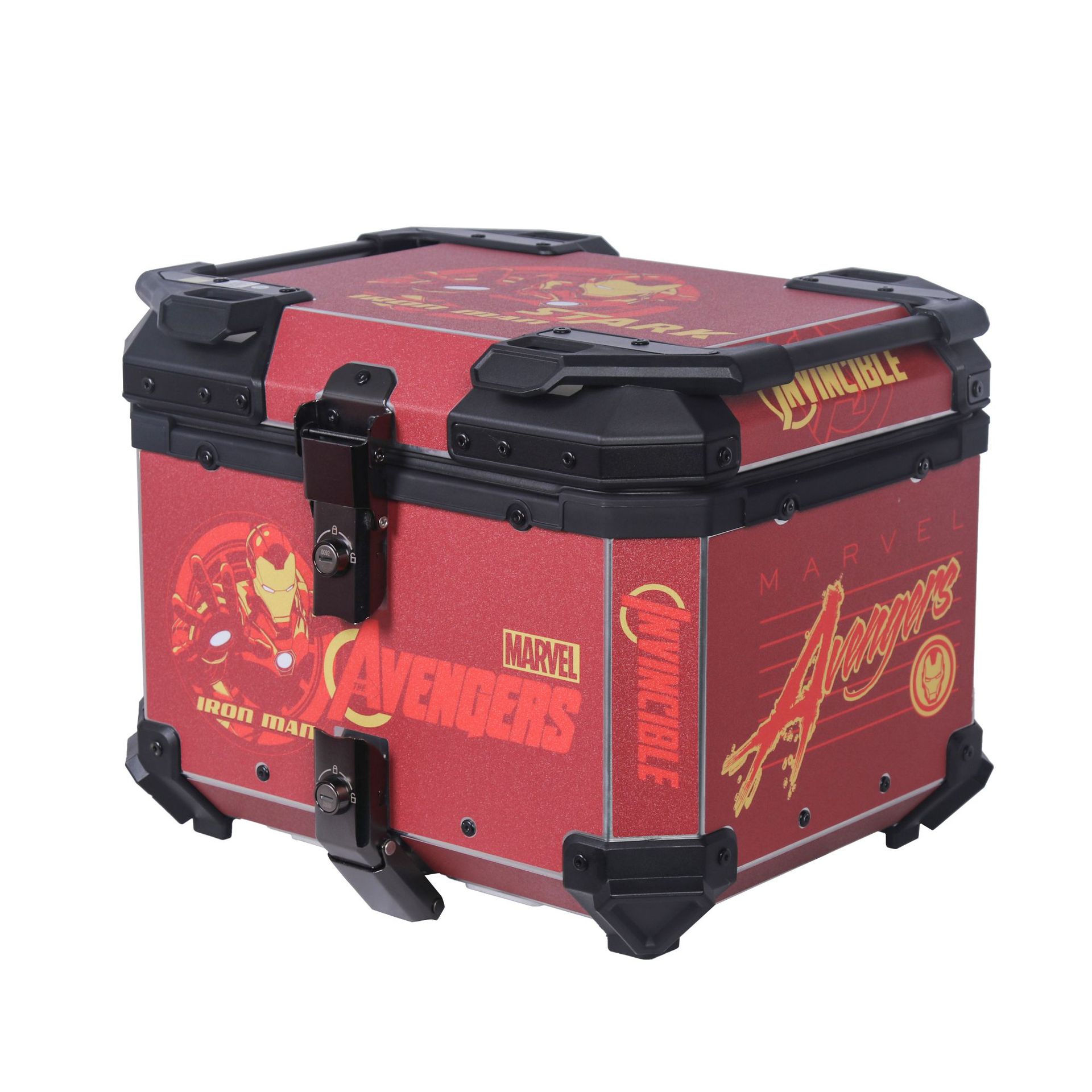 Iron Man motocicleta impermeable reserva maleta de ternero coche eléctrico aluminio cola caja de almacenamiento de gran capacidad