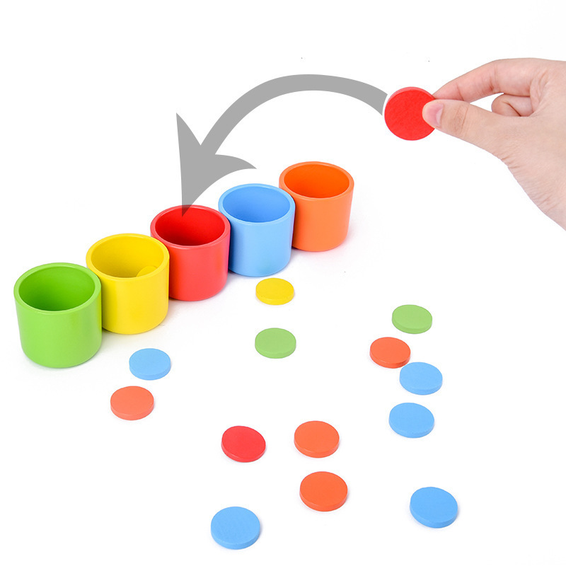 Kindergarten desarrollo de juegos de escritorio juguetes multifuncionales educativos entrega transfronteriza Bola de 12 Colores y clasificación de colores de la taza