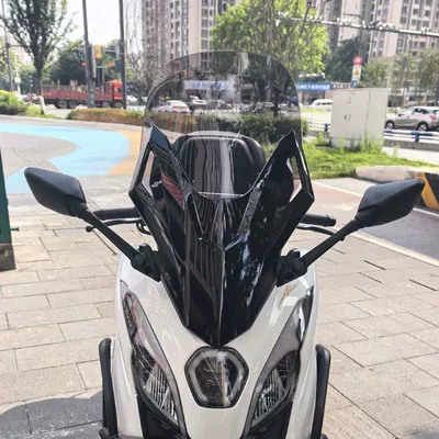 Motorcycle front windshield Modified Fosha Front Windshield - ash-45r25glossy-black-masklifting-bracketcrossbar