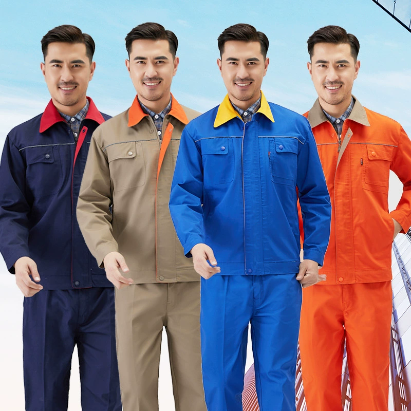 Утолщенная парусиновая рабочая одежда из полиэстера и хлопка с длинными рукавами, мужской костюм для защиты труда на весну, осень и зиму, одежда для заводской мастерской, изготовление на заказ одежды