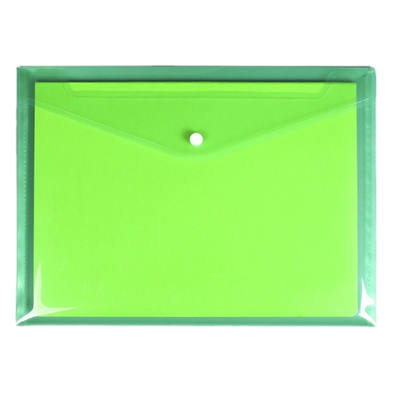 Venta al por mayor A4 botón a presión PP plástico grueso transparente bolsa de archivo personalizado Oficina de color de gran capacidad de almacenamiento bolsa de archivo A5
