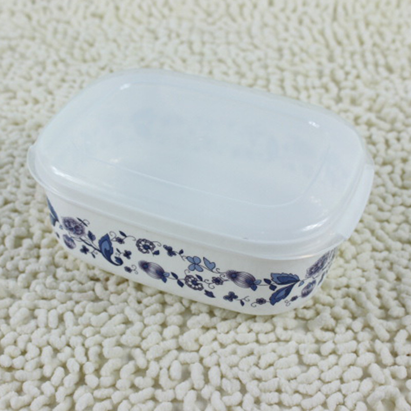 Caja de porcelana ovalada azul y blanca personalizada para conservar alimentos, caja para ungüentos de medicina tradicional china, caja para mascarillas de barro, caja para moxibustión con barro, caja de almacenamiento, embalaje de almacenamiento de plástico