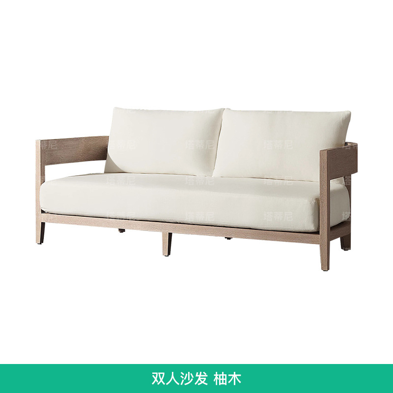 Conjunto de sofás de teca para exteriores, para patio, jardín, balcón, muebles impermeables y resistentes al sol, para hotel, villa, terraza, mesa de centro de madera maciza