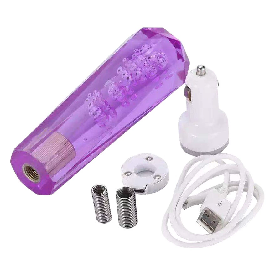 Модификация автомобиля ручной Кристалл Алмазная головка переключения передач акриловая удлиненная светодиодная цветная световая Головка рычага переключения передач