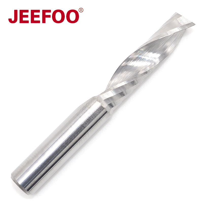 6.35*26*50单刃螺旋铣刀亚克力板密度板切割螺旋刀头cnc数控刀具