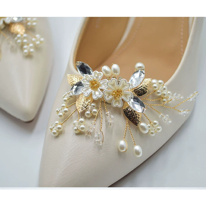 Трансграничная свадебная обувь мода свадебная обувь клип корейская обувь цветочная одежда diy аксессуары съемные цветы