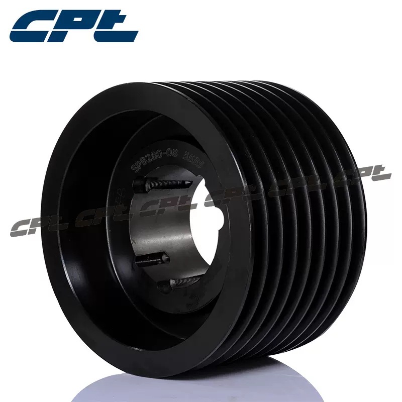 CPT欧标皮带轮SPB280-08-3535八槽节径280适配锥套3535铸铁皮带轮