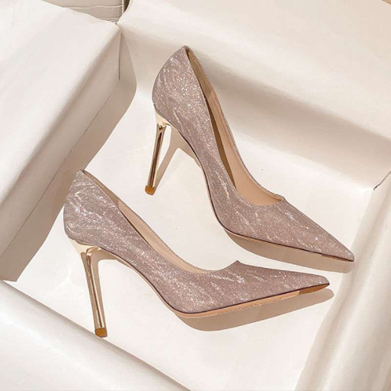 Wedding Shoes for Women, Bride's Shoes, Xiuhe Wedding Dress, Two-Wear Crystal Shoes, New Silver Stiletto Heels, Non-Tiring Dress Shoes