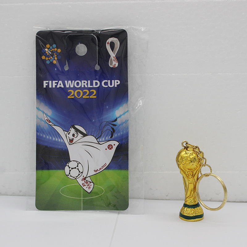 2022 Copa del Mundo Hércules taza llavero pequeño colgante regalo fútbol trofeo colgando partes Copa del Mundo ventiladores suministros