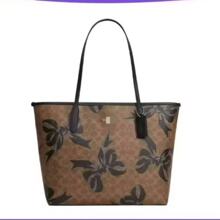 寇家2025新款奥莱单肩包花图案大容量购物袋女士通勤包经典斜挎包